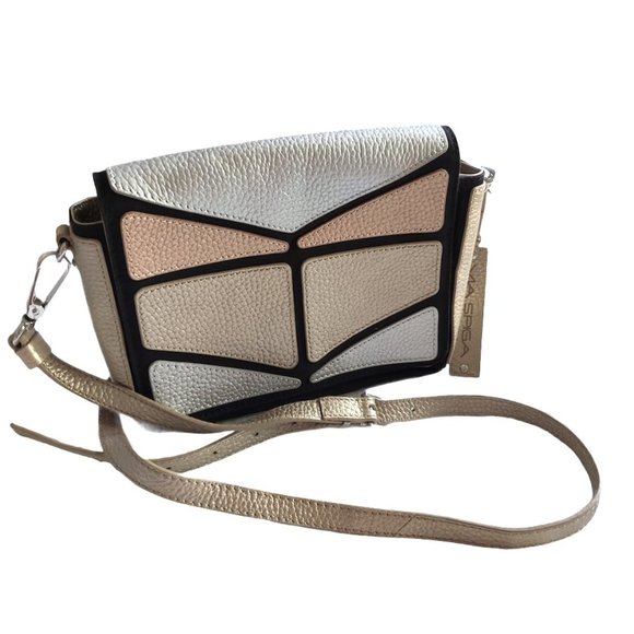 Via Spiga Handbags - Via Spiga Amelie Metallic Leather Shoulder Bag